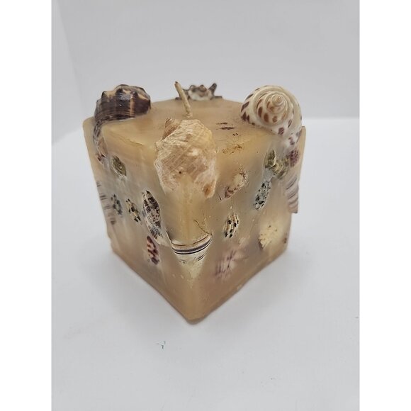 Vintage Hangmade Scented Gruvs Candles Made In USA Sea Shells 3 1/2" Square - Picture 4 of 10